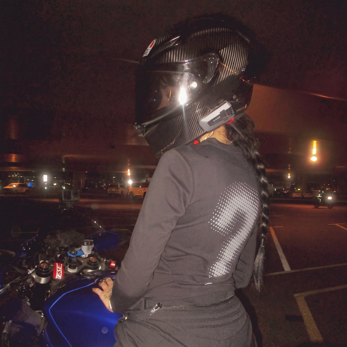 A CTRL jersey in normal light. The reflective parts look silver grey.